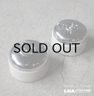 画像: FRANCE antique SWITCH 2pcs フランスアンティーク スイッチ 2個セット トグルスイッチ クロームカバー＆陶器ベース ヴィンテージ 1930-50's
