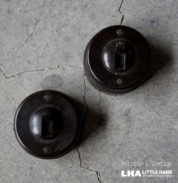 画像1: ENGLAND antique SWITCH 2pcs イギリスアンティーク スイッチ 2個セット ベイクライト  ヴィンテージ 1930－50's (1)