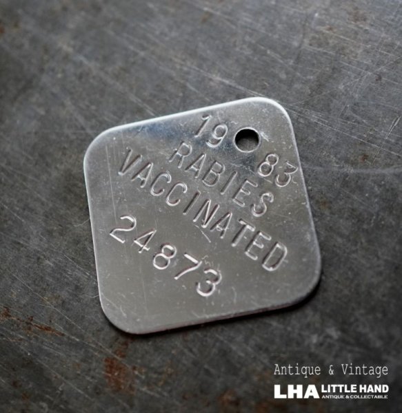 画像1: U.S.A. antique Dog Tag アメリカアンティーク ヴィンテージ ドッグタグ 1983's ロゴ入 ナンバープレート ナンバータグ タグ (1)