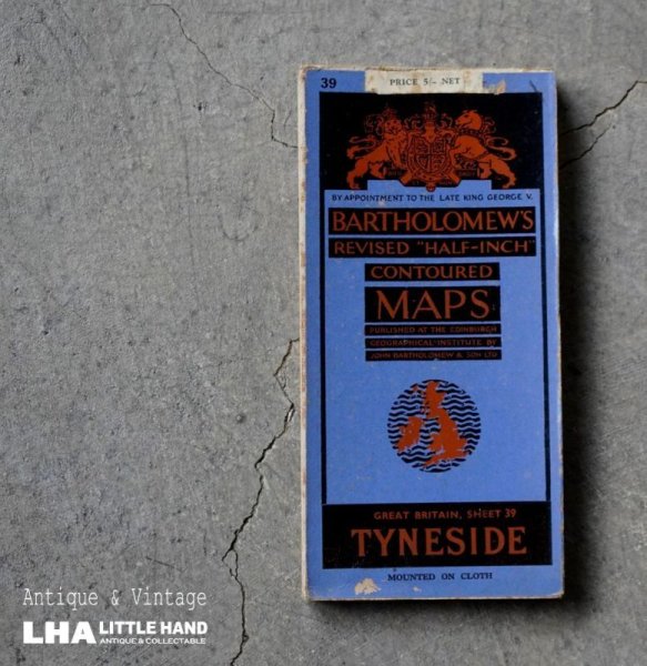 画像1: ENGLAND antique BARTHOLOMEW'S MAP イギリスアンティーク マップ 地図 ヴィンテージ 1940-50's (1)