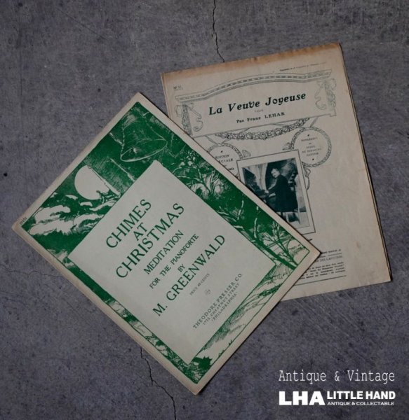 画像1: U.S.A. FRANCE antique Sheet Music 2pcs アメリカ・フランスアンティーク 楽譜 譜面 2SET ヴィンテージ 1920-60's (1)