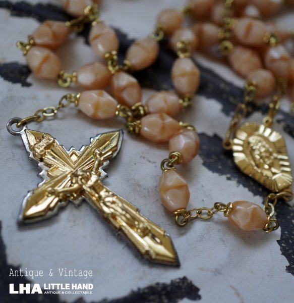 画像1: ITALY vintage  Rosary イタリアヴィンテージ ロザリオ 十字架 1980-90's   (1)