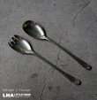 画像1: ENGLAND antique EPNS SERVING SPOON & FORK イギリスアンティーク シルバープレート サービングスプーン＆フォーク 1940-60'ｓ 