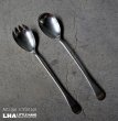 画像1: ENGLAND antique EPNS SERVING SPOON & FORK イギリスアンティーク シルバープレート サービングスプーン＆フォーク 1940-60'ｓ  (1)