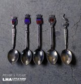 画像: antique SOUVENIR SPOON 5pcs アンティーク スーベニアスプーン 5本SET コーヒースプーン ティースプーン お土産 1940-60'ｓ 