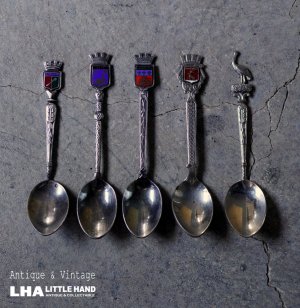 画像: antique SOUVENIR SPOON 5pcs アンティーク スーベニアスプーン 5本SET コーヒースプーン ティースプーン お土産 1940-60'ｓ 