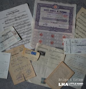 画像: FRANCE antique Paper 11set フランスアンティーク ペーパーセット 古い紙 11枚セット 1920-40's