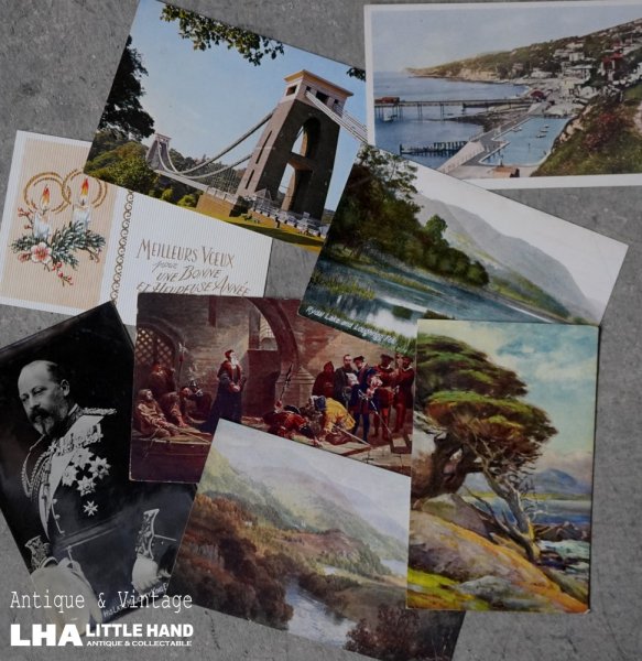 画像1: ENGLAND antique POST CARD 8pcs イギリスアンティー ポストカード 8枚セット  ヴィンテージ 葉書 ビンテージ 1900-50's (1)