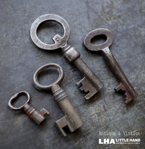 画像: ENGLAND antique KEYS 4pcs イギリスアンティークキー ヴィンテージキー 小さな鍵 4本セット ヴィンテージ  1900-50's