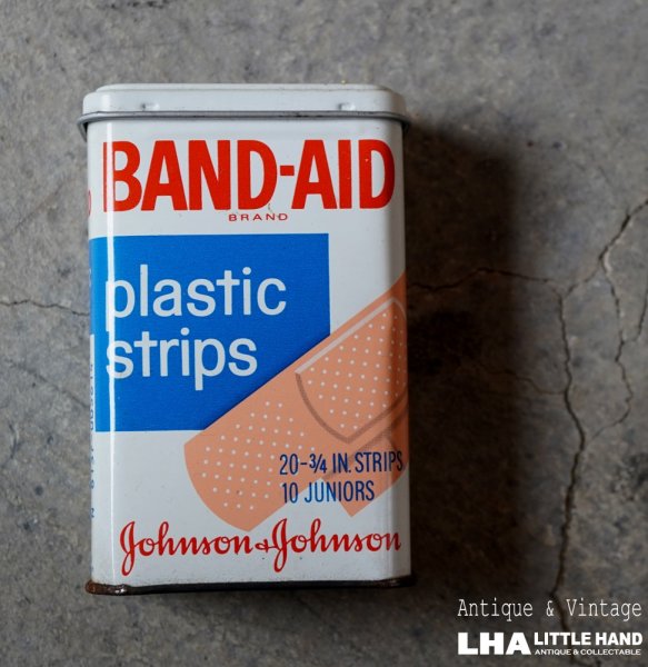 画像1: U.S.A. antique BAND-AID TIN アメリカアンティーク ジョンソン&ジョンソン BAND-AID バンドエイド缶 絆創膏 ヴィンテージ1970-80's  (1)