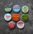 画像1: USA antique SODA Bottle Cap Magnets 8pcs アメリカアンティーク ボトルキャップ マグネット 8個SET ヴィンテージ 1950-70's (1)