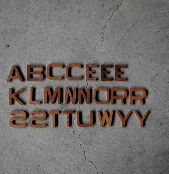 画像1: U.S.A. vintage  small  SIGNS 23pcs アメリカヴィンテージ ハンドメイド ミニアルファベット 23個セット レターサイン  1980-90's (1)