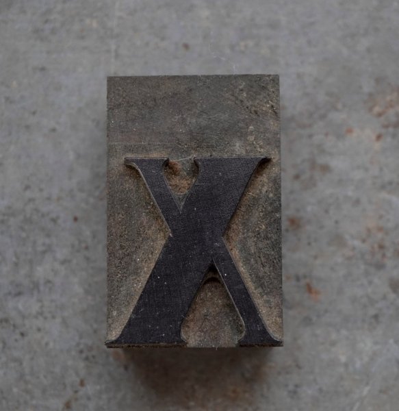 画像1: U.S.A. antique Letterpress 【ｘ】アメリカアンティーク 木製プリンターブロック Ｈ5cm ヴィンテージ スタンプ ビンテージ はんこ 数字 1900-40's  (1)