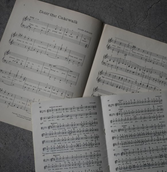 画像1: U.S.A. ENGLAND antique Sheet Music 2pcs アメリカ・イギリスアンティーク 楽譜 譜面 2SET ヴィンテージ 1900-60's (1)