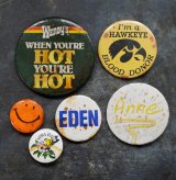 画像: ENGLAND & U.S.A. antique BADGES 6pcs イギリス&アメリカアンティーク  ヴィンテージ 缶バッジ 6個セット 缶バッチ ビンテージ 1970-90's 