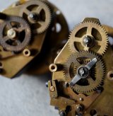 画像: FRANCE antique  BRILLIE wall clock MOVEMENT PARTS 2pcs フランスアンティーク 掛け時計 ムーブメント 機械部品 2個セット ジャンク ヴィンテージ 1940-70's