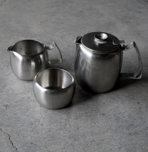 画像: ENGLAND antique OLD HALL  Connaught  3SET イギリスアンティーク オールドホール 3点セット ティーポット 7.5pt ＆シュガーボウル 5oz＆ミルクジャグ 3/8pt［マット仕上げ］ヴィンテージ 1950-60's