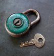 画像1: FRANCE antique PADLOCK with KEY フランスアンティーク パドロック 鍵付 ヴィンテージ 南京錠 1950-70's (1)