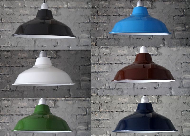 P.F.S.】 PACIFIC FURNITURE SERVICE LAMP SHADE パシフィックファニチャーサービス ホーローランプシェード  BLUE 12インチ(31cm) - LITTLE HAND ANTIQUE 【LHA】