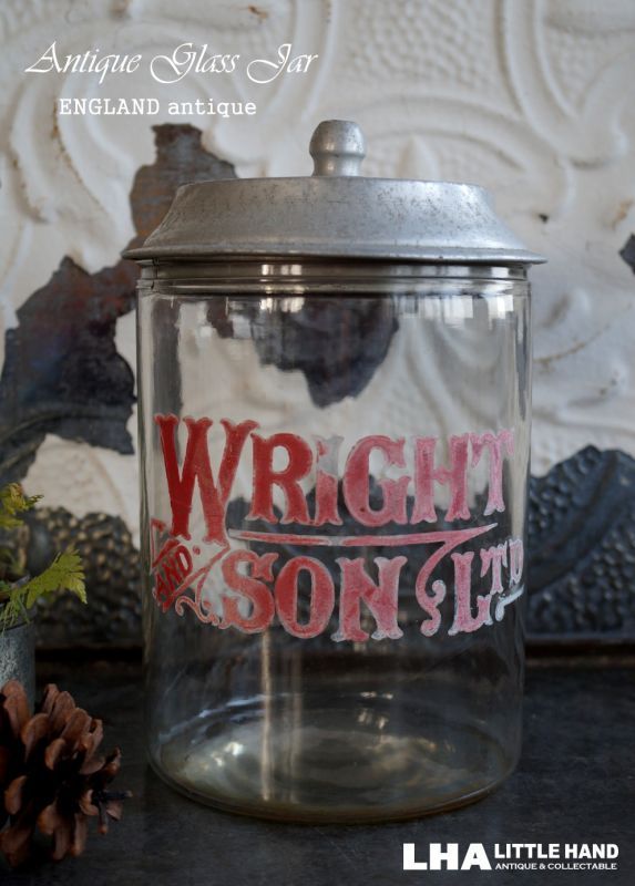 ガラス ビスケットジャー WRIGHT AND SON LTD-