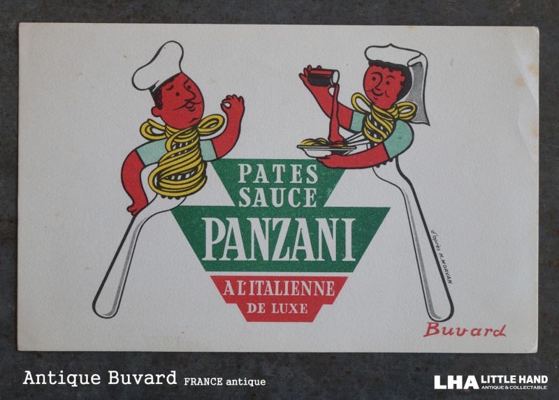 FRANCE antique BUVARD ビュバー PATES SAUCE PANZANI Herve Morvan 