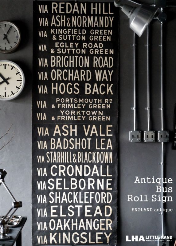 RARE】ENGLAND antique BUS ROLL SIGN 1960's アンティーク バスサイン 