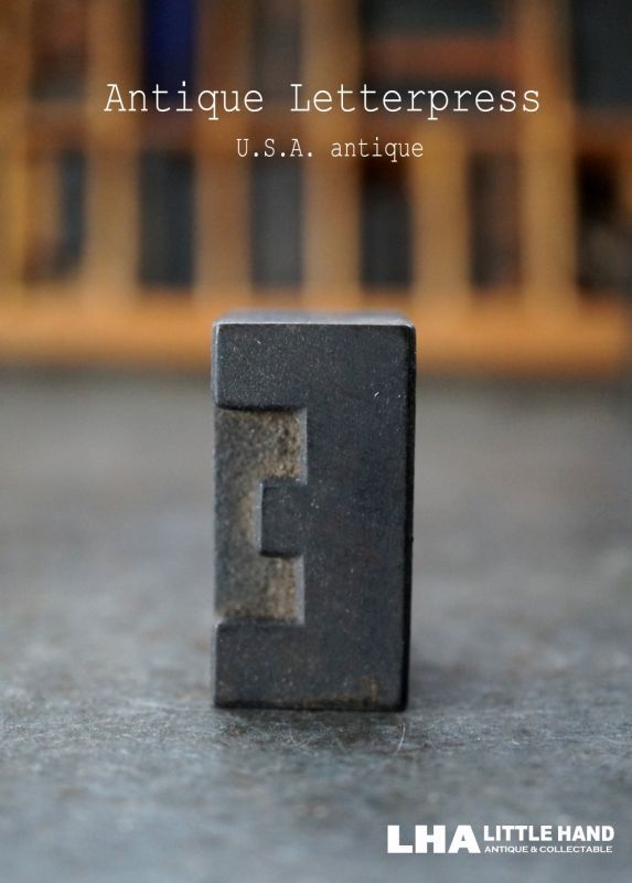 画像1: U.S.A. antique アメリカアンティーク 木製プリンターブロック【E】 Ｈ3.4ｃｍ スタンプ はんこ 数字 1900-40's 