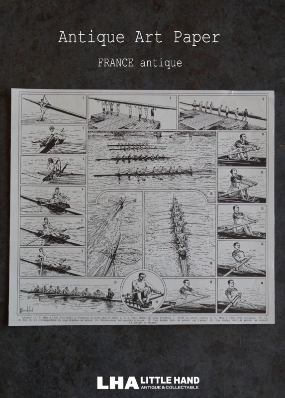 画像1: FRANCE antique ART PAPER フランスアンティーク 辞書・図鑑の1ページ ［ボート］ 描画 アンティークアート 1930's
