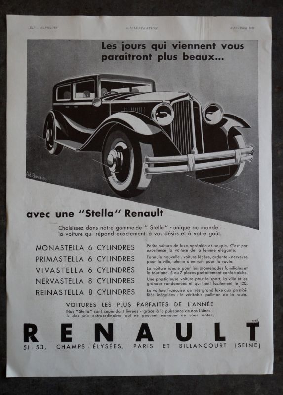 画像3: FRANCE antique ART PAPER  フランスアンティーク [CHOCOLAT-MENIER][RENAULT] ショコラ メニエ&ルノー ヴィンテージ 広告 ポスター 1932's