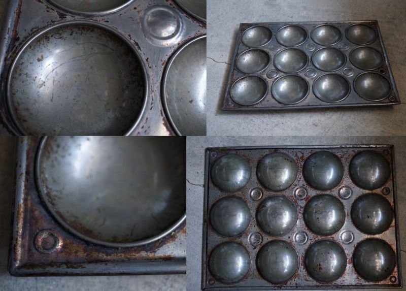 画像3: ENGLAND antique イギリスアンティーク ベーキングティンモールド 12穴  焼き型 菓子型 1930-50’ｓ