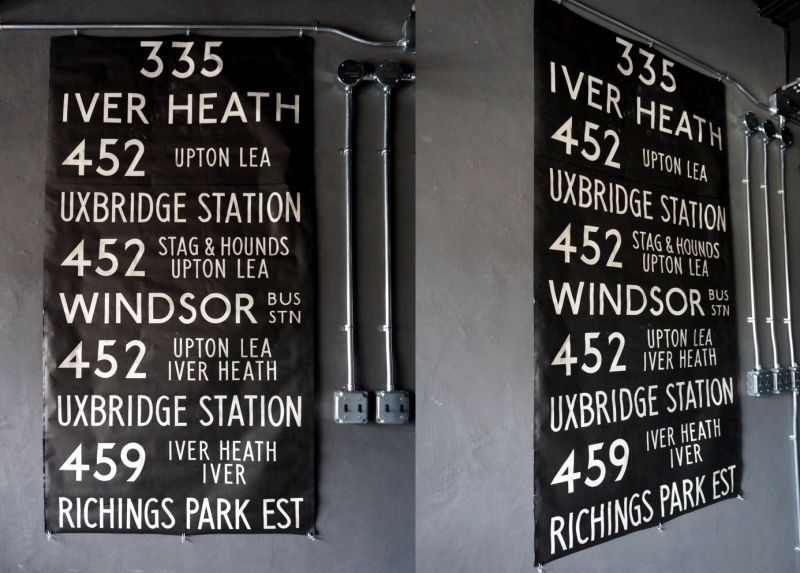 RARE】ENGLAND antique BUS ROLL SIGN 1975's イギリスアンティーク 