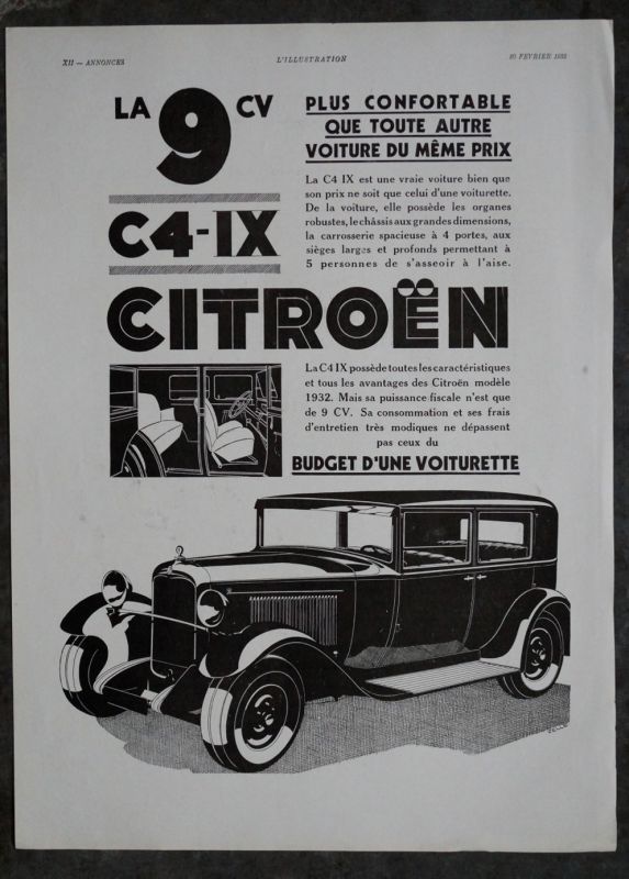 画像2: FRANCE antique ART PAPER  フランスアンティーク [Automobiles Citroën ] オトモビル・シトロエン 　ヴィンテージ 広告 ポスター 1932's
