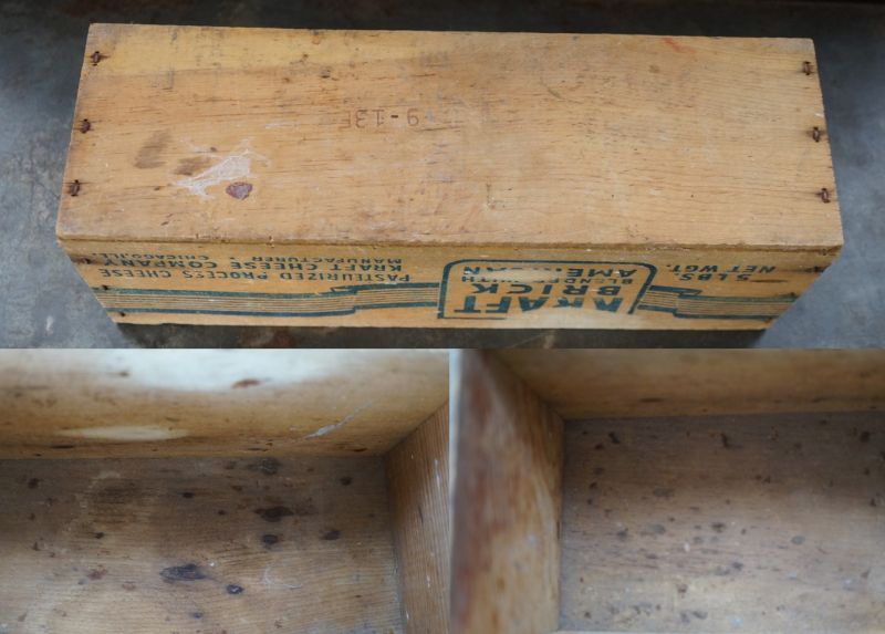 USA antique アメリカアンティーク KRAFT クラフト 木製 チーズボックス 5LBS 木箱 WOOD BOX ヴィンテージ  1930-50'ｓ - LITTLE HAND ANTIQUE 【LHA】