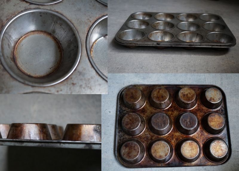画像3: SALE 【30％OFF】ENGLAND antique イギリスアンティーク ベーキングティンモールド 12穴  焼き型 菓子型 マフィン 1930-50’ｓ