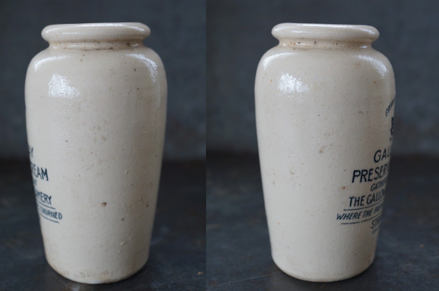 画像3: ENGLAND antique イギリスアンティーク GALLOWAY クリームポット 陶器ポット（L）H12.3cm 陶器ボトル1900's