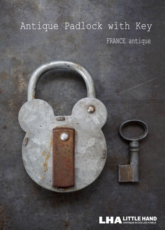 画像2: FRANCE antique フランスアンティーク クマ型 パドロック 鍵付 ヴィンテージ 南京錠 1930-60's