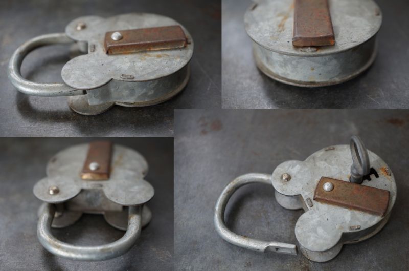 画像4: FRANCE antique フランスアンティーク クマ型 パドロック 鍵付 ヴィンテージ 南京錠 1930-60's