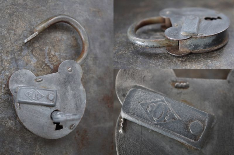 画像5: FRANCE antique フランスアンティーク クマ型 パドロック 鍵付 ヴィンテージ 南京錠 1940-60's