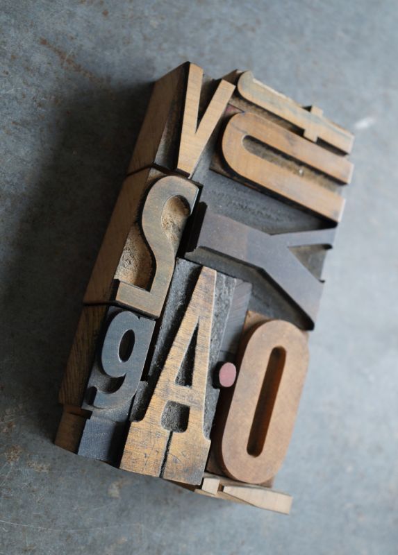画像2: U.S.A. antique アンティーク木製プリンターブロック【10個】 Ｈ6.3ｃｍ〜Ｈ3.4ｃｍ スタンプ はんこ 1930-60's 