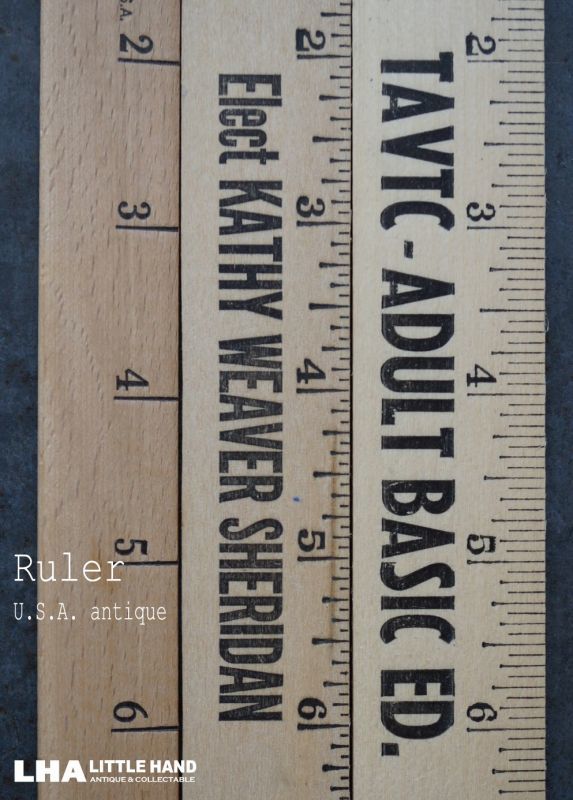 画像1: USA antique ADVERTISING RULER アドバタイジング 木製ルーラー 広告入り 定規  ヴィンテージ 1970-90's