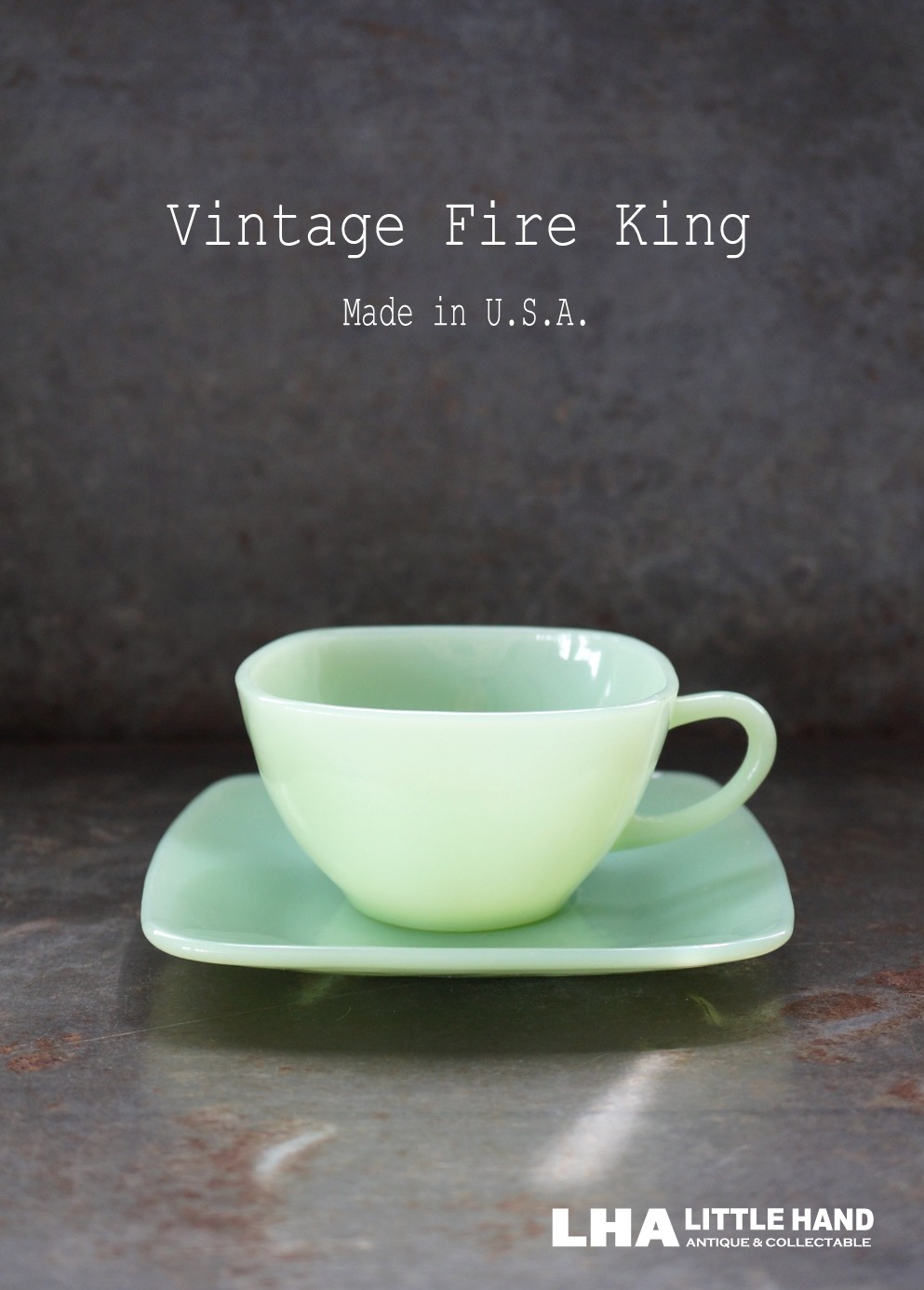 画像1: U.S.A. vintage ヴィンテージ 【Fire-king】 ファイヤーキング ジェダイ チャーム カップ＆ソーサー 1950－56's