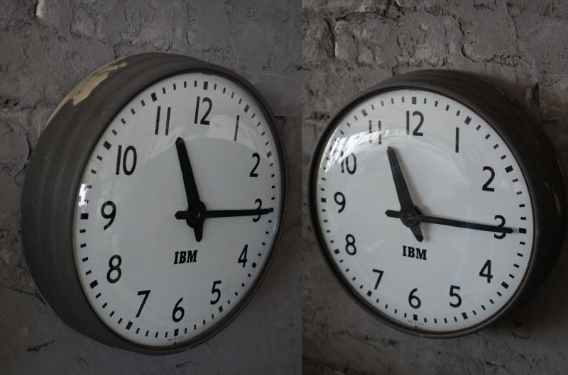 U.S.A. antique IBM wall clock アメリカアンティーク 掛け時計 ヴィンテージ スクール クロック 36cm  インダストリアル 1950-60's - LITTLE HAND ANTIQUE 【LHA】