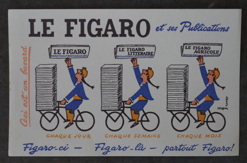 FRANCE antique フランスアンティーク BUVARD ビュバー LE FIGARO 【レイモンド サヴィニャック】 ヴィンテージ  1950-70's