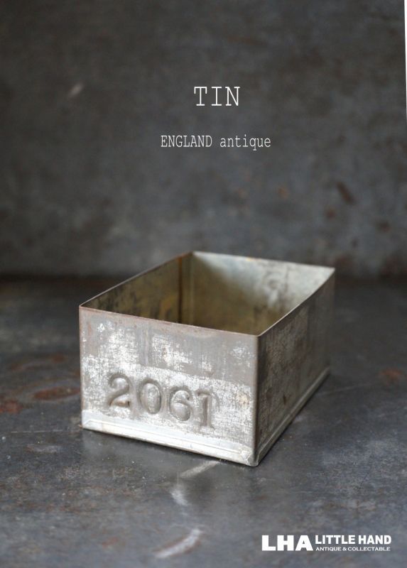 ENGLAND antique TEA TIN イギリスアンティーク ナンバー入 紅茶缶