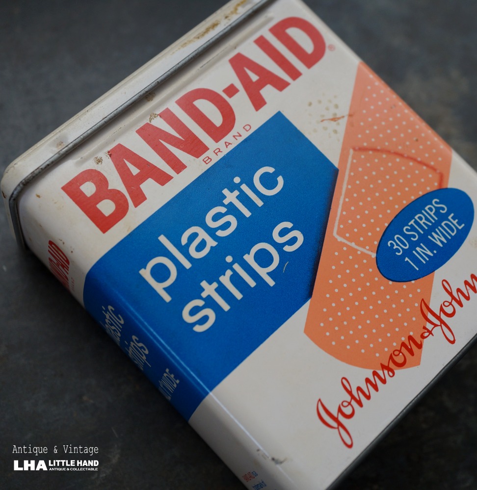 USA antique BAND-AID TIN アメリカアンティーク ジョンソンジョンソン BAND-AID バンドエイド缶 絆創膏  ヴィンテージ1970-80's - LITTLE HAND ANTIQUE 【LHA】