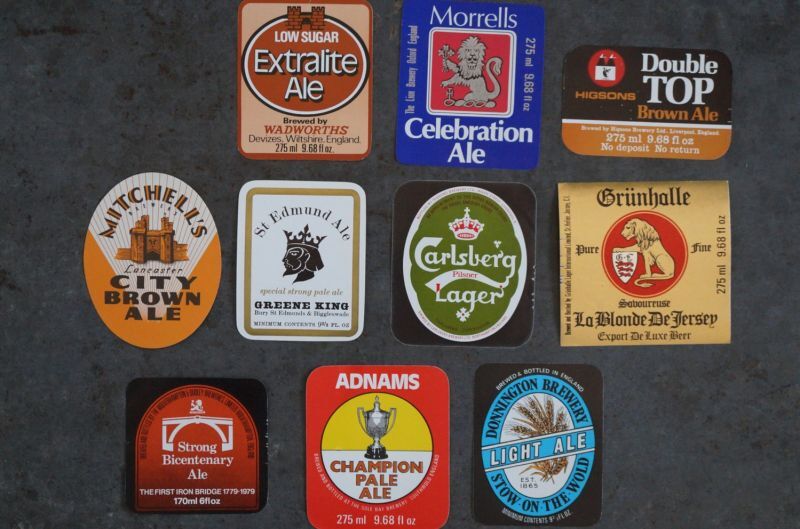 画像2: ENGLAND antique Brewery Bottle Labels 10pcs イギリスアンティーク 醸造所 ボトルラベル ヴィンテージ 10枚SET デッドストック未使用品 1970-80's