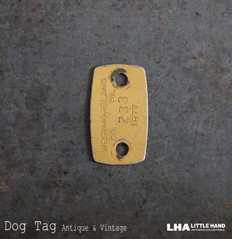 画像1: U.S.A. antique Dog Tag アメリカアンティーク ヴィンテージ ドッグタグ 1977's ロゴ入り ナンバープレート ナンバータグ タグ