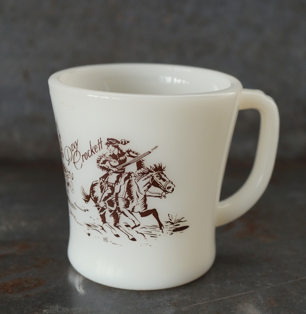 U.S.A. vintage Fire-king Mug Davy Crockett アメリカヴィンテージ