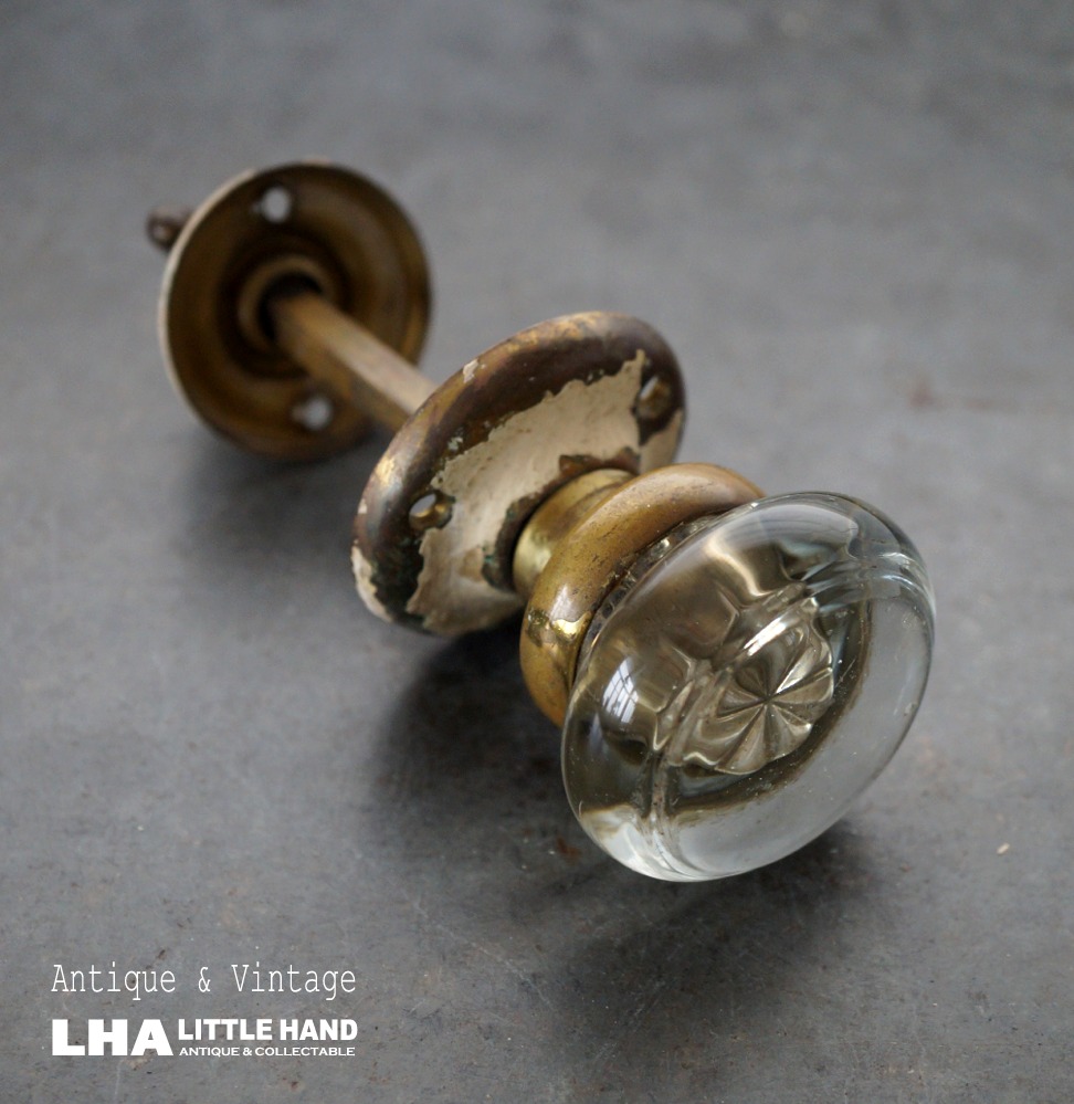 U.S.A. antique Doorknob & Plate アメリカアンティーク ガラス 