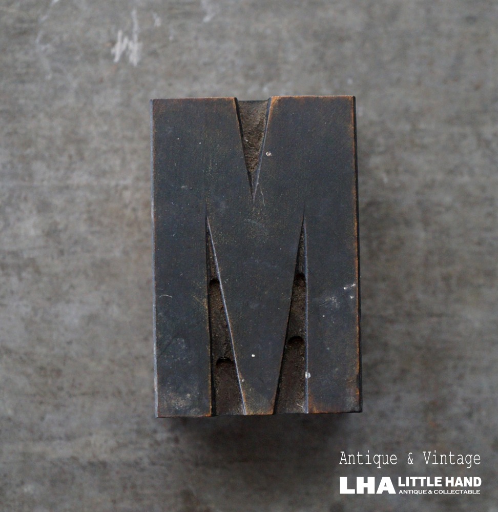 画像1: U.S.A. antique Letterpress 【M】アメリカアンティーク 木製プリンターブロック Ｈ5ｃｍ ヴィンテージ スタンプ ビンテージ はんこ 数字 1900-40's 